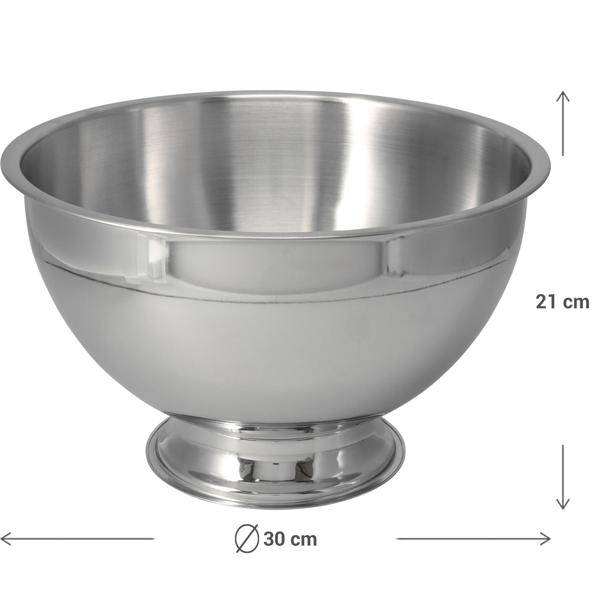 Edelstahl Sektkühler mit Standfuss 30x21cm: Eleganter Flaschenkühler, gross & robust – Ideal für Champagner, Wein & stilvolle Partys