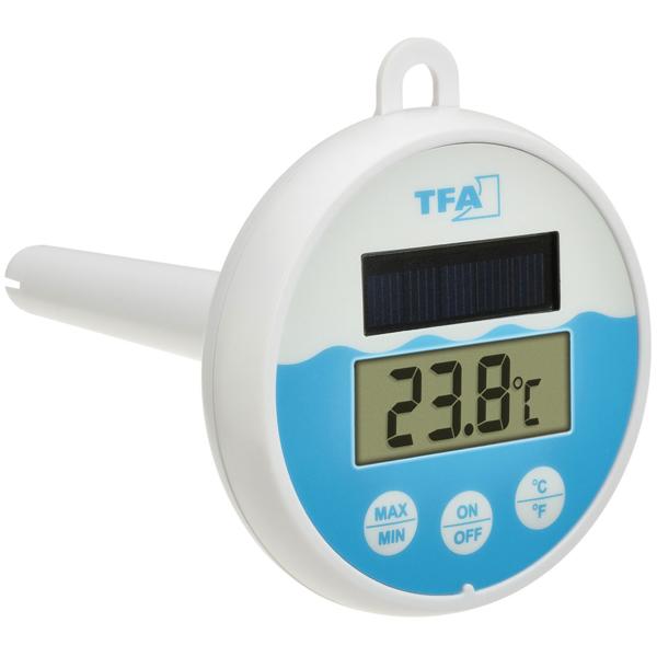 Digitales Solar-Poolthermometer mit Akku: Kabellose Temperaturmessung für Pools & Teiche, wetterfest, präzise & energiesparend