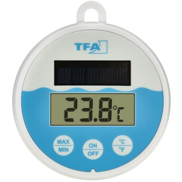 Digitales Solar-Poolthermometer mit Akku: Kabellose Temperaturmessung für Pools & Teiche, wetterfest, präzise & energiesparend