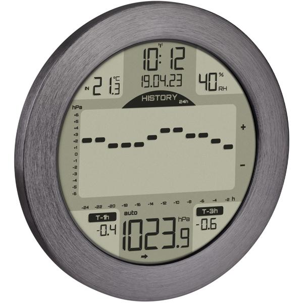 Edle Maritime Funk-Wetterstation - Aluminium - Präzise Wetterdaten & Prognosen, Temperatur, Luftdruck & mehr - modern, robust, zuverlässig
