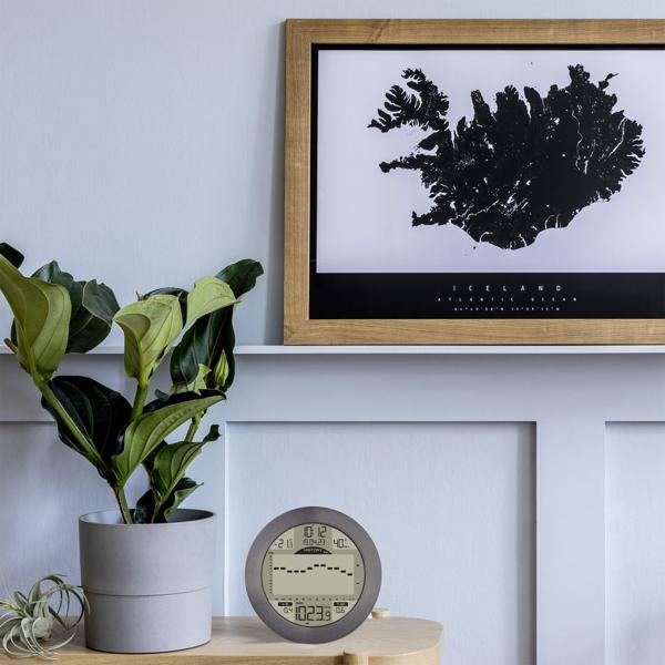 Edle Maritime Funk-Wetterstation - Aluminium - Präzise Wetterdaten & Prognosen, Temperatur, Luftdruck & mehr - modern, robust, zuverlässig