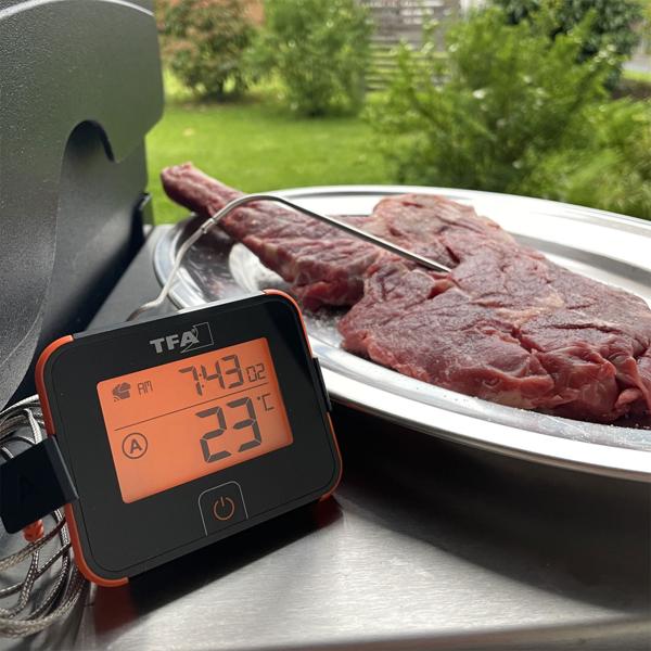 Smartes Grill- & Bratenthermometer mit 2 Temperatur-Sonden, bis +246 °C, für BBQ, Grill, Smoker, Backofen