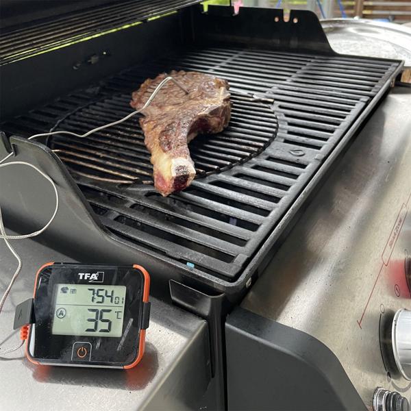 Smartes Grill- & Bratenthermometer mit 2 Temperatur-Sonden, bis +246 °C, für BBQ, Grill, Smoker, Backofen