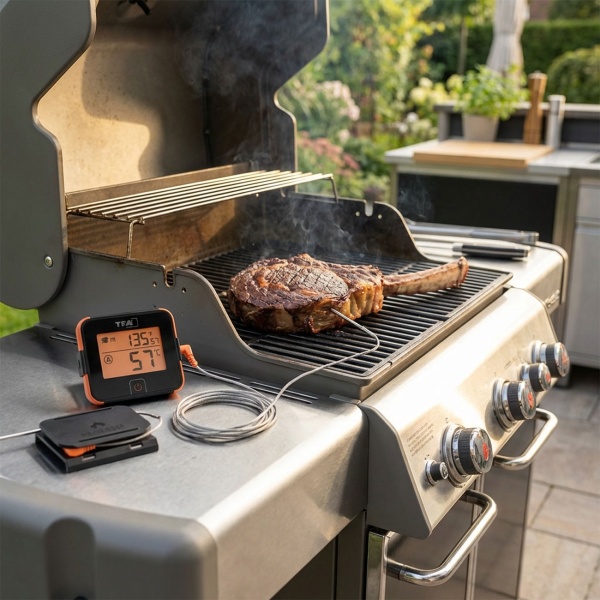 Smartes Grill- & Bratenthermometer mit 2 Temperatur-Sonden, bis +246 °C, für BBQ, Grill, Smoker, Backofen