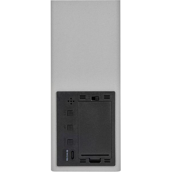 Multifunktionaler Digitalwecker, grau-gelb: Mit Stiftehalter & Temperaturanzeige, für Büro, Schlafzimmer & Schreibtisch