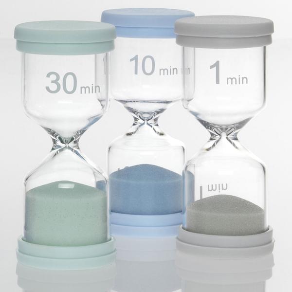 Buntes Sanduhren-Set: 6 Laufzeiten (1-30 Min.) für spielerisches Zeitmanagement, ideal für Kinder, Küche & Spiele