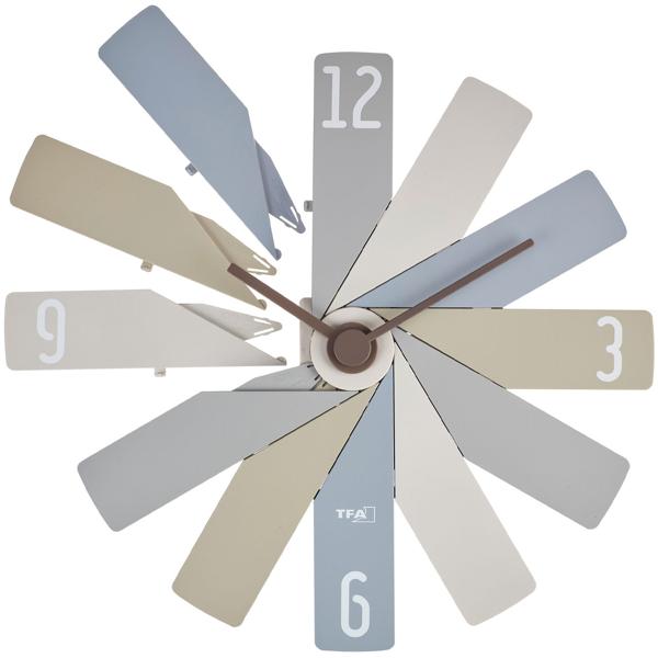 Design-Wanduhr CLOCK IN THE BOX, Masse: Ø 40 cm, bunt: Moderne Wanddekoration & Blickfang, leise & hochwertig, für Wohnzimmer & Küche