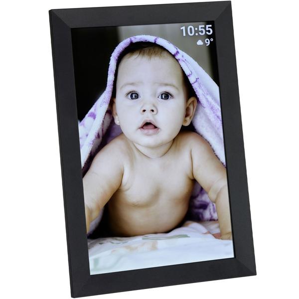 Digitaler Bilderrahmen in edlem schwarzen Rahmen mit App-Steuerung & weltweitem Bild-Upload, 10,1‘‘, für lebendige Erinnerungen