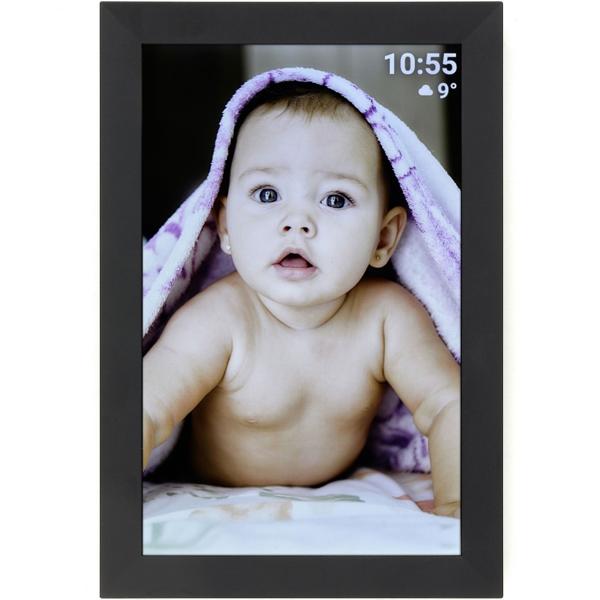 Digitaler Bilderrahmen in edlem schwarzen Rahmen mit App-Steuerung & weltweitem Bild-Upload, 10,1‘‘, für lebendige Erinnerungen