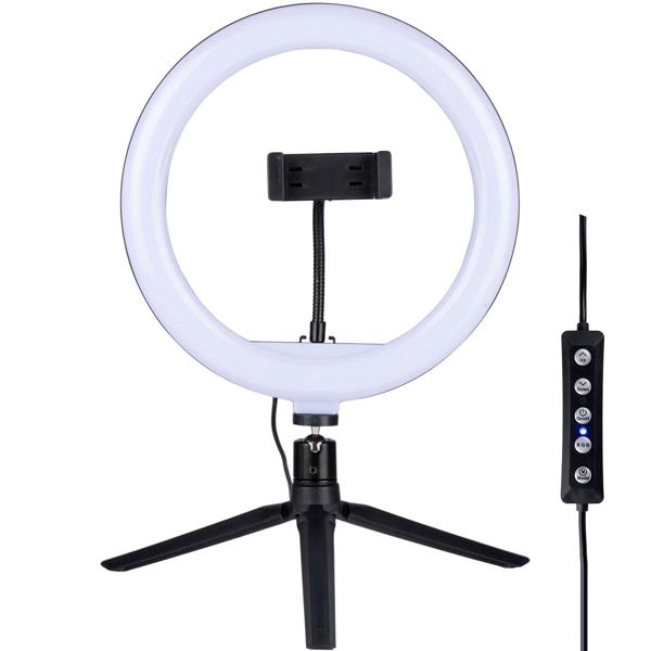 Profi LED Ringlicht mit Handyhalterung und Stativ, 150 LEDs, Ø 26 cm: Perfekt für TikTok, YouTube & Videocalls
