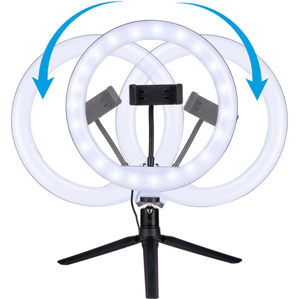 Profi LED Ringlicht mit Handyhalterung und Stativ, 150 LEDs, Ø 26 cm: Perfekt für TikTok, YouTube & Videocalls