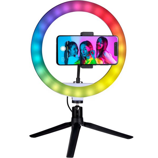 Profi LED Ringlicht mit Handyhalterung und Stativ, 150 LEDs, Ø 26 cm: Perfekt für TikTok, YouTube & Videocalls