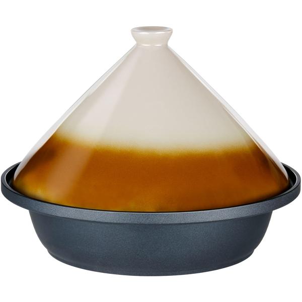 Traditionelle Tagine (Tajine) mit Deckel aus Keramik, 2,5 l, Ø 30 cm: Für schonendes Schmoren & aromatische Gerichte, marokkanische Küche