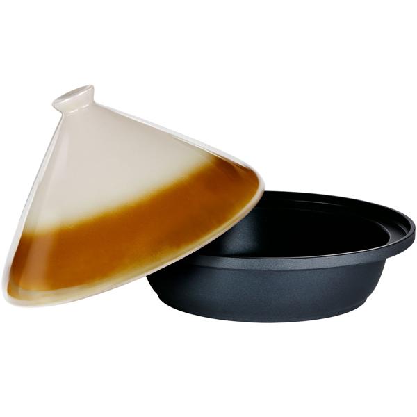 Traditionelle Tagine (Tajine) mit Deckel aus Keramik, 2,5 l, Ø 30 cm: Für schonendes Schmoren & aromatische Gerichte, marokkanische Küche