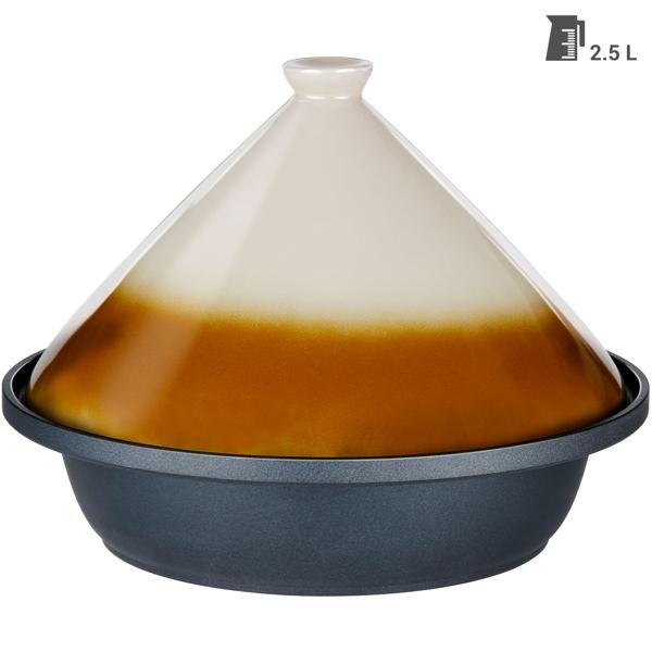 Traditionelle Tagine (Tajine) mit Deckel aus Keramik, 2,5 l, Ø 30 cm: Für schonendes Schmoren & aromatische Gerichte, marokkanische Küche