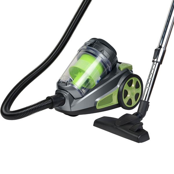 Leistungsstarker Zyklon-Bodenstaubsauger: 850W, beutellos, anthrazit-grün, Turbo-Saugkraft für gründliche Reinigung mit HEPA-Filter
