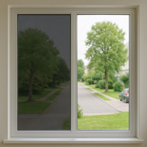 2er-Set Sichtschutzfolie grau-matt, 60 x 200 cm - selbstklebende Fensterfolie mit UV-Schutz - hitzereduzierend & ideal für Fenster, Büro & Wohnräume