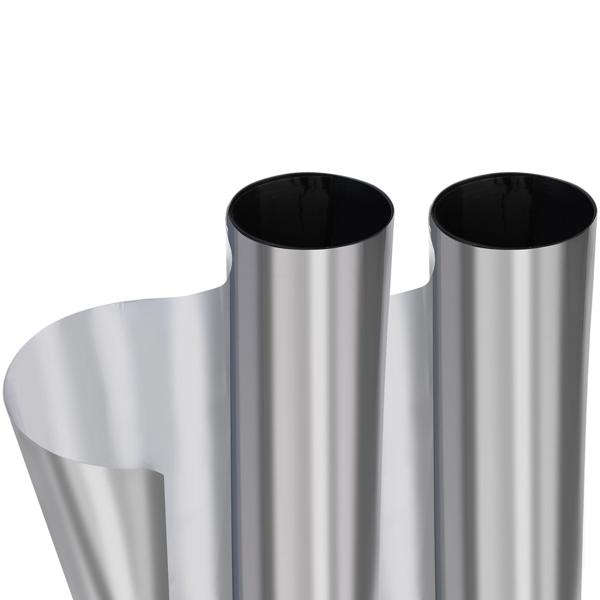 2er-Set Sichtschutzfolie silber-matt, 60 x 200 cm - selbstklebende Spiegelfolie mit UV-Schutz - hitzereduzierend & ideal für Fenster, Büro & Wohnräume