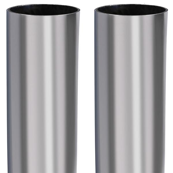 2er-Set Sichtschutzfolie silber-matt, 60 x 200 cm - selbstklebende Spiegelfolie mit UV-Schutz - hitzereduzierend & ideal für Fenster, Büro & Wohnräume