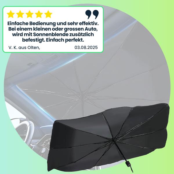 Wärmeisolierender Sonnenschutz Windschutzscheibe 145x79cm: UV50+ Schutz – Hält Auto kühl, schützt Innenraum & Armaturen effektiv