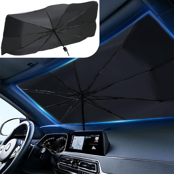 Wärmeisolierender Sonnenschutz Windschutzscheibe 145x79cm: UV50+ Schutz – Hält Auto kühl, schützt Innenraum & Armaturen effektiv