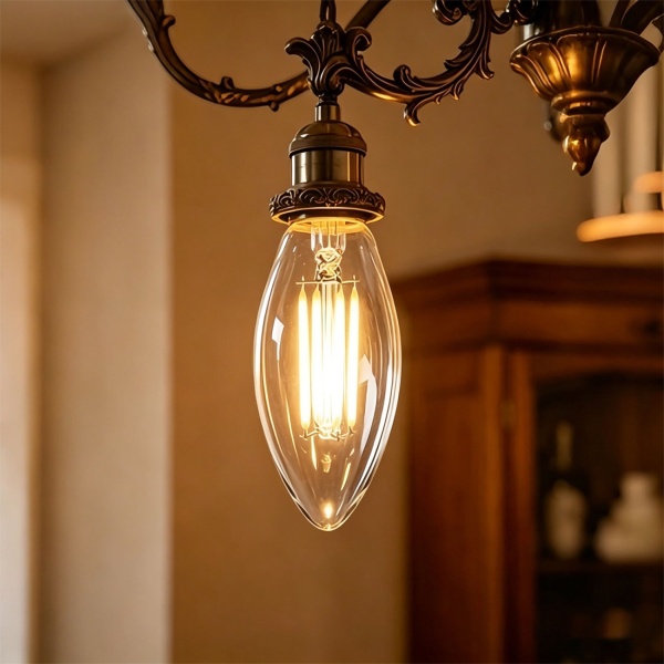 LED Filament Kerzenlampe C35 E14 4W 400lm Warmweiss 2500K Vintage Glühbirne Retro Glühlampe Warmes Licht Windlicht Kerzenform
