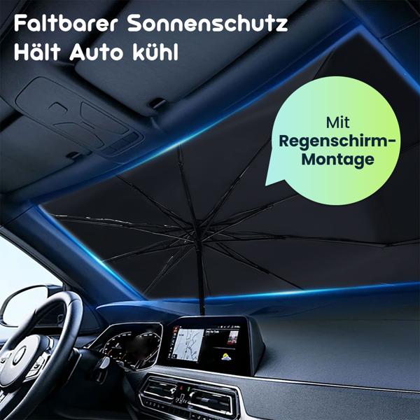 Wärmeisolierender Sonnenschutz Windschutzscheibe 125x65cm: UV50+ Schutz – Hält Auto kühl, schützt Innenraum & Armaturen effektiv