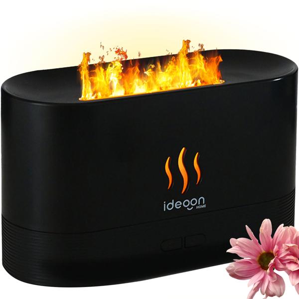 Stilvoller Aroma Diffuser mit Flammeneffekt – Ultraleiser Ultraschall Duftbefeuchter, USB, Auto-Stop, 10h Laufzeit für Schlafzimmer & Büro