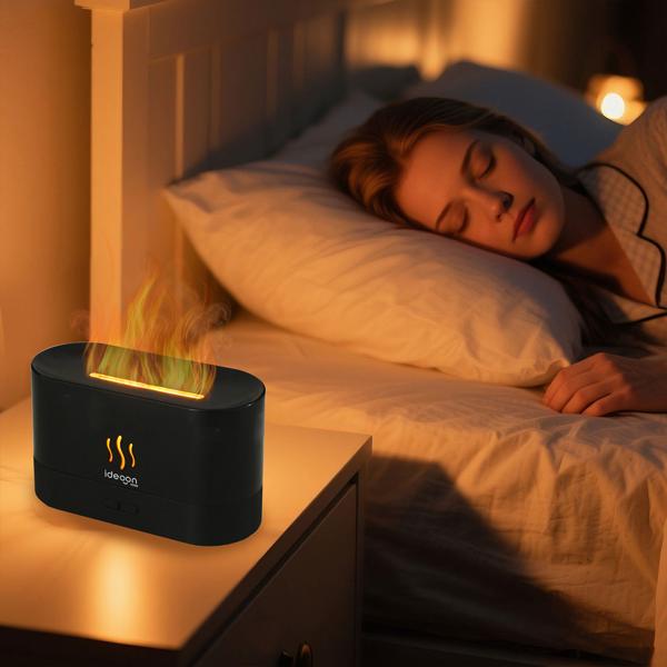 2er-Set Stilvoller Aroma Diffuser mit Flammeneffekt – Ultraleiser Ultraschall Duftbefeuchter, USB, Auto-Stop, 10h Laufzeit für Schlafzimmer & Büro