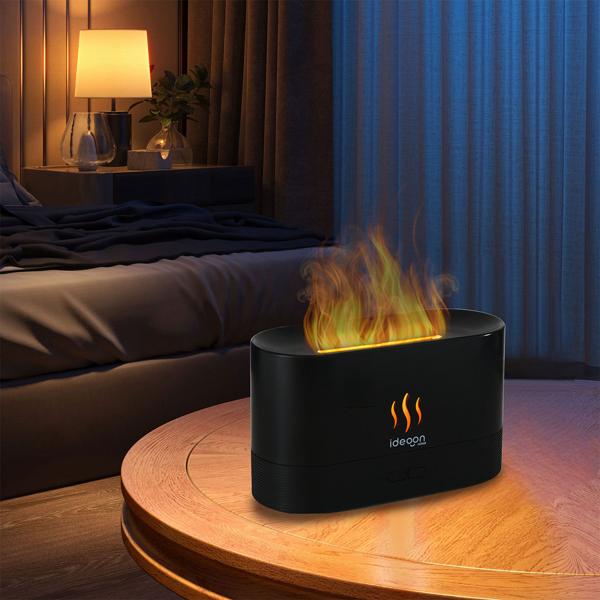 2er-Set Stilvoller Aroma Diffuser mit Flammeneffekt – Ultraleiser Ultraschall Duftbefeuchter, USB, Auto-Stop, 10h Laufzeit für Schlafzimmer & Büro