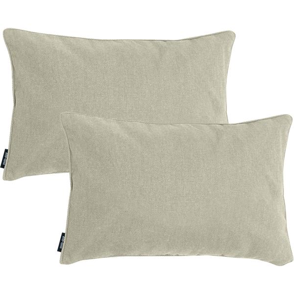 2er-Set Deko-Kissen - wasserabweisend & UV-geschützt - Outdoor Lounge Kissen beige 50x30x10cm - recyceltes Material waschbar Madison