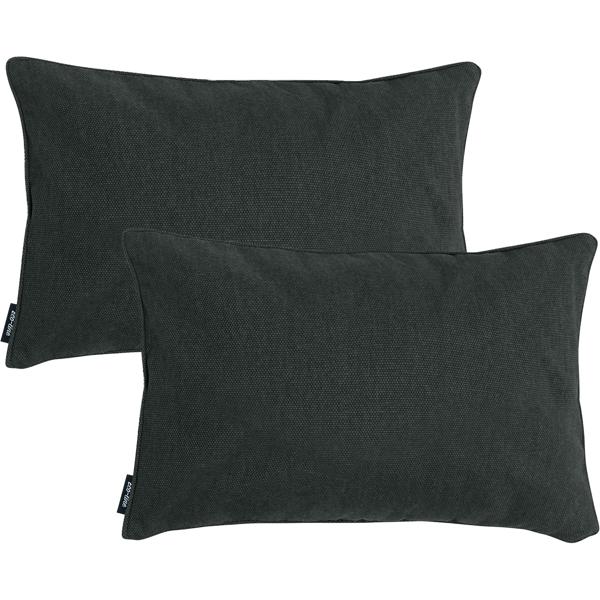 2er-Set Madison Outdoorkissen - Wasserabweisend, UV-Schutz & Schmutzabweisend für Lounge, Gartenstuhl & Sofa - Dunkelgrau, 50x30x10 cm
