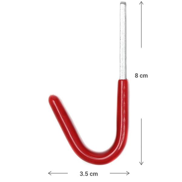 Universalhaken mit Gummierung, 8-tlg, je 35 kg, 8x3,5 cm : schonende & sichere Aufbewahrung, rutschfest für Werkzeug, Garten- & Haushaltsgeräte