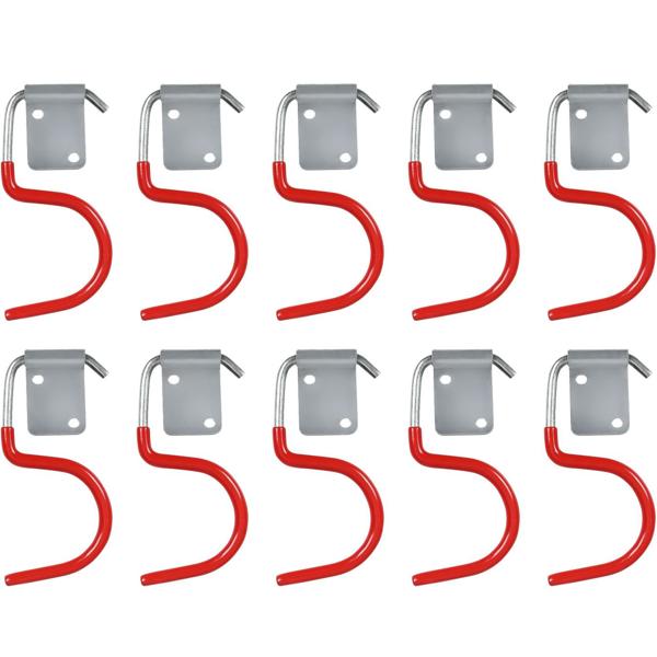 Stabile Gartengerätehalter mit Gummierung, 10-tlg, 8,5 x 4,2 cm : schonende & sichere Aufbewahrung, rutschfest für Werkzeug, Garten- & Haushaltsgeräte