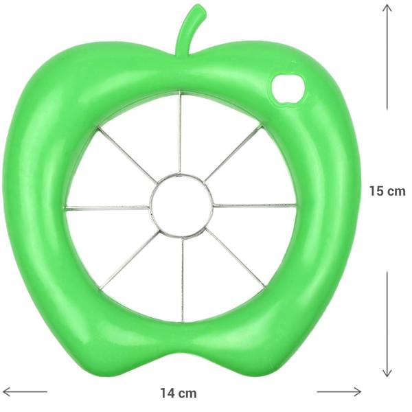 Präziser Apfelschneider, grün: Schnell & sicher, teilt Äpfel in gleichmässige Stücke, Edelstahlklingen, ergonomisch & leicht zu reinigen