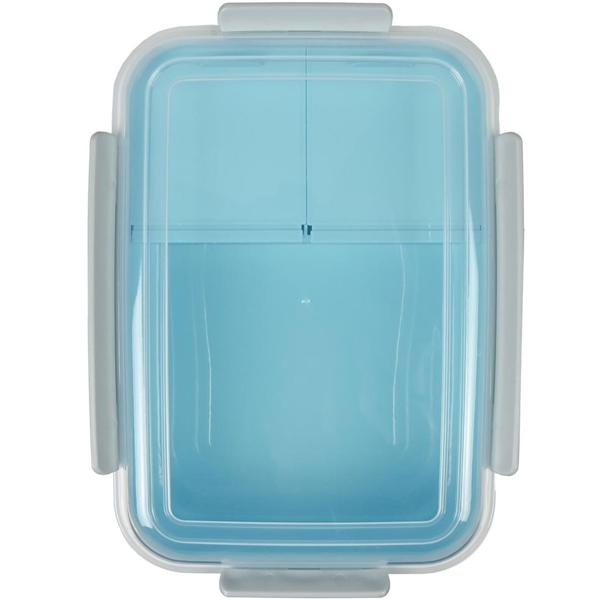 Stabile Lunchbox mit Kunststoff Clip-Deckel, 3-Fächer, 1,2 l: Für portionierte Mahlzeiten & Snacks, für Schule, Büro & Reise