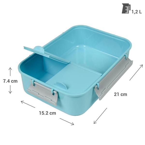 Stabile Lunchbox mit Kunststoff Clip-Deckel, 3-Fächer, 1,2 l: Für portionierte Mahlzeiten & Snacks, für Schule, Büro & Reise