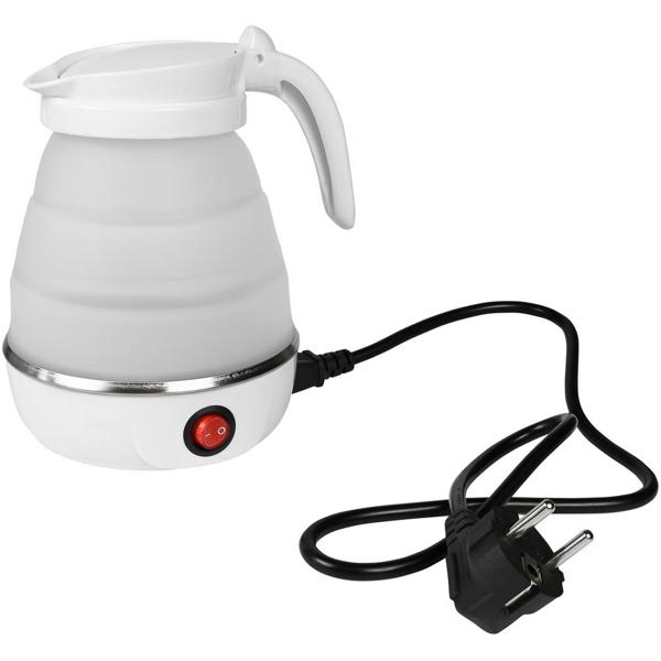Faltbarer Wasserkocher, weiss, 600 ml: Für Reisen, Camping & Zuhause, platzsparend, sicher & einfach zu bedienen