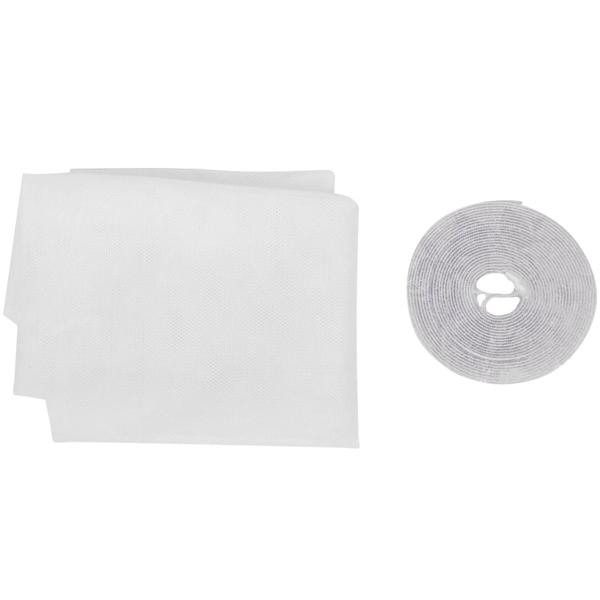 2er-Set Fliegennetz für Fenster bis 130 x 150 cm, weiss, Fliegengitter individuell zuschneidbar, inkl. Klettband - Mückenschutz ohne Bohren