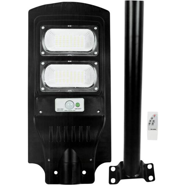 2er-Set LED Solar Strassenleuchte mit Lichtsensor & Fernbedienung, 100 Watt, IP65, wetterfeste Aussenbeleuchtung für Einfahrt, Hof & Garten