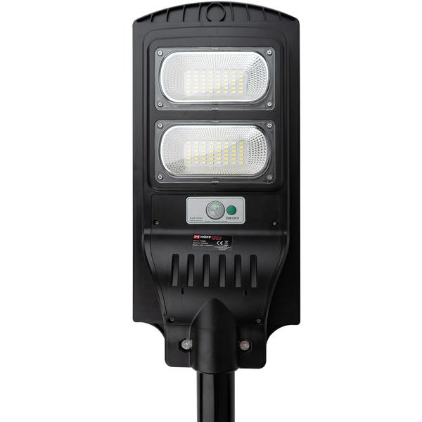 2er-Set LED Solar Strassenleuchte mit Lichtsensor & Fernbedienung, 100 Watt, IP65, wetterfeste Aussenbeleuchtung für Einfahrt, Hof & Garten