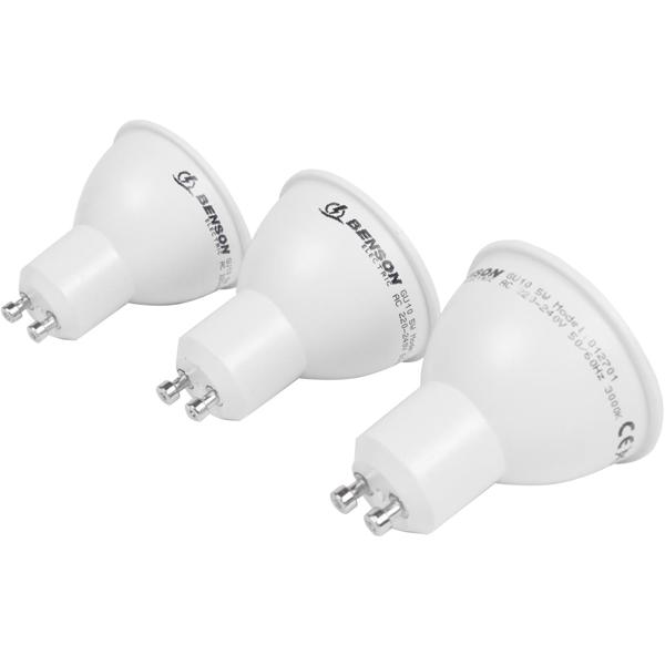 3er-Set LED-Reflektorlampe GU10 - Dimmbar & energieeffizient (5W) für beruhigende warmweisse Atmosphäre (3000K) - 400 Lumen, 20.000h Lebensdauer - Ø 55x57mm