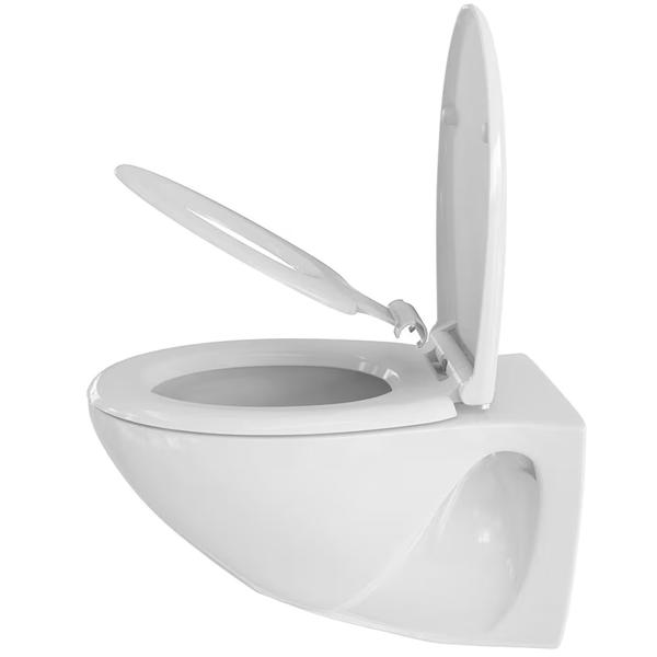 Robuster 2-in-1 WC-Deckel mit Kindereinsatz & Absenkautomatik Soft Close, 44,5 x 37,2 cm, weiss, Quick-Release-Funktion für eine einfache Reinigung