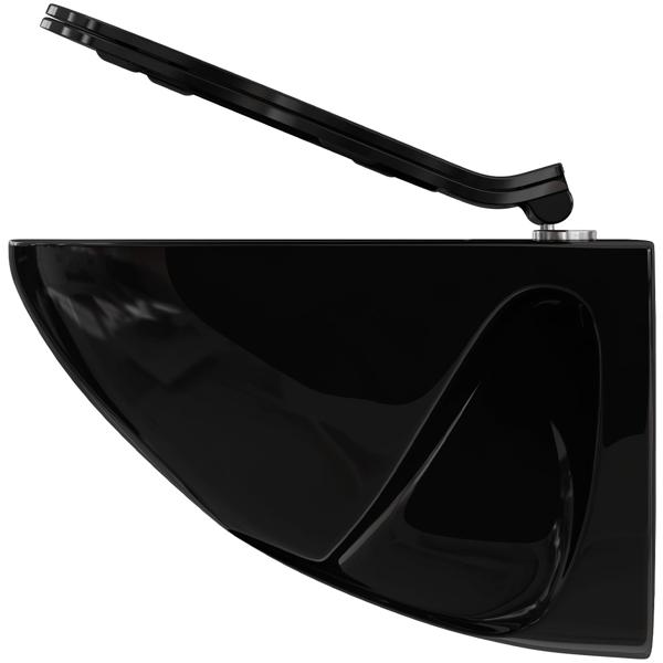 Extraflacher WC-Sitz mit Absenkautomatik Soft Close, schwarz, Slim-Design mit Quick-Release-Funktion für eine einfache Reinigung