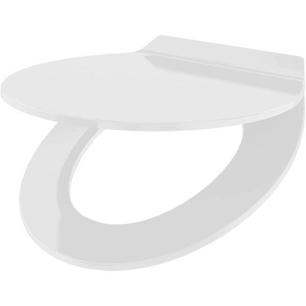 Extraflacher WC-Sitz mit Absenkautomatik Soft Close, weiss, Slim-Design mit Quick-Release-Funktion für eine einfache Reinigung