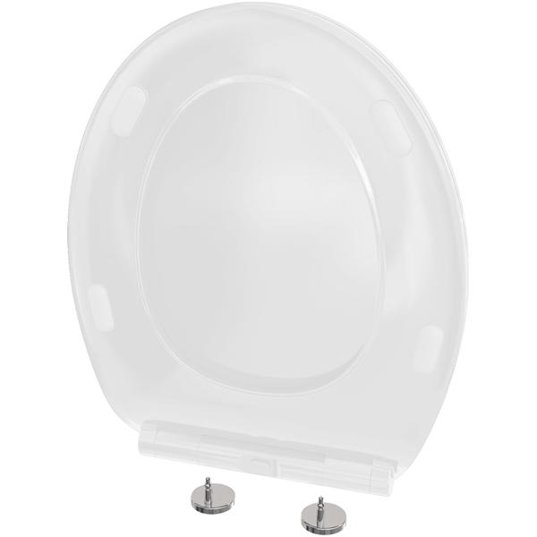 Extraflacher WC-Sitz mit Absenkautomatik Soft Close, weiss, Slim-Design mit Quick-Release-Funktion für eine einfache Reinigung