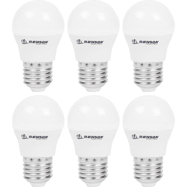 6er-Set LED-Tropfenlampe G45 E27 - Dimmbare 5W LED-Glühbirne 400 lm 3000K warmweiss - 360° Licht - 25.000 Std. Lebensdauer - Energieeffizient & robust
