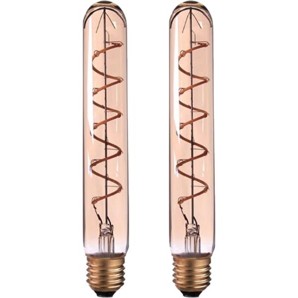 2er-Set LED-Filament-Lampe Röhre T30 E27 - Dimmbar für gemütliche Atmosphäre - Warmweiss 240 Lumen, 4W, 25.000h Lebensdauer - Wohn- & Schlafzimmer