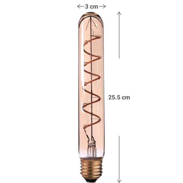 2er-Set LED-Filament-Lampe Röhre T30 E27 - Dimmbar für gemütliche Atmosphäre - Warmweiss 240 Lumen, 4W, 25.000h Lebensdauer - Wohn- & Schlafzimmer
