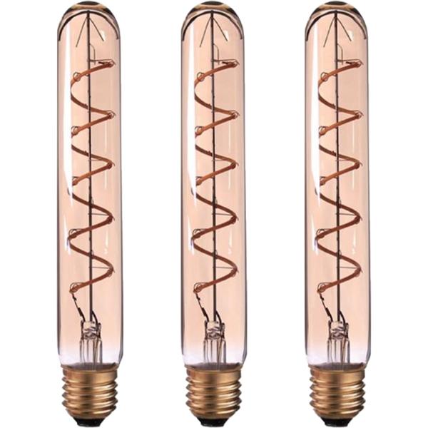 3er-Set LED Filament Lampe Röhre T30 E27 - 4W Dimmbar - 240lm Warmweiss 3000K - Lange Lebensdauer 25.000h - Für gemütliche Wohn-/Schlafzimmer Atmosphäre